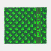 Groene schedel en snijdbotten Blanket met aangepas Fleece Deken (Voorkant (Horizontaal))