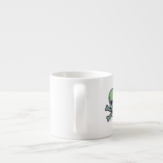 Groene schedel espresso mok (Achterkant)
