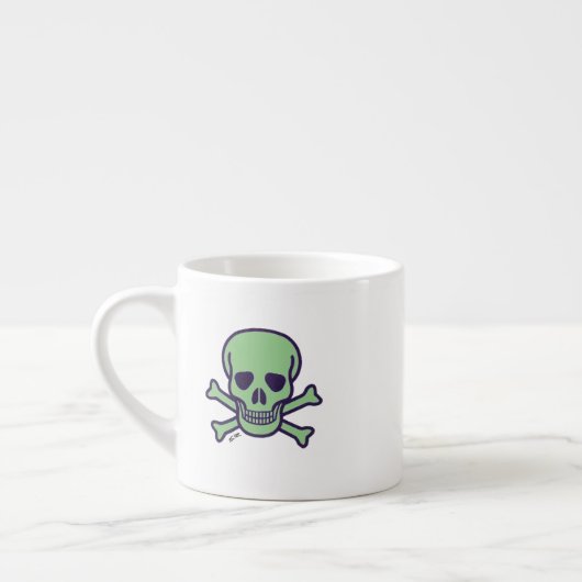 Groene schedel espresso mok (Links)