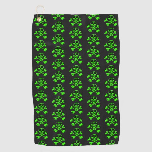 groene schedel golfhanddoek (Voorkant)