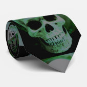 Groene schedel Kunstwerk Neckwear Stropdas (Opgerold)