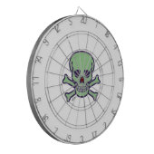 Groene schedel wit dartboard dartbord (Voorkant Links)