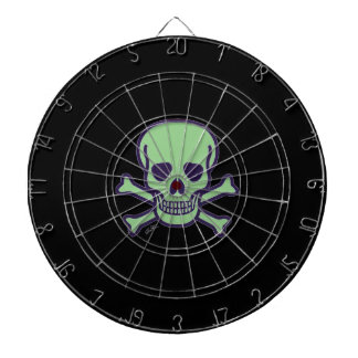 Groene schedel zwart dartboard dartbord