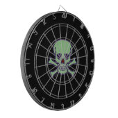Groene schedel zwart dartboard dartbord (Voorkant Links)