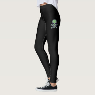 Groene schedel zwarte leggings