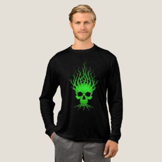 Groene schedelboom Halloween Tri-Blend Shirt