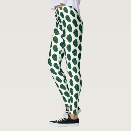 Groene schedels patroon Aangepaste Leggings (Links)