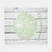 Groene schelp- en rugleuning fleece deken (Voorkant (Horizontaal))