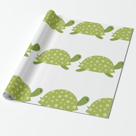 Groene schildpad cadeaupapier (Uitgerold)