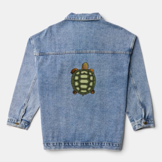 Groene schildpad denim jacket (Achterkant)
