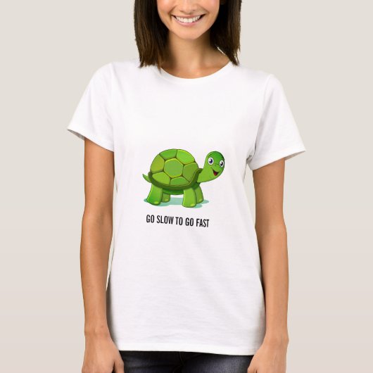 Groene schildpad en kalligrafie t-shirt (Voorkant)