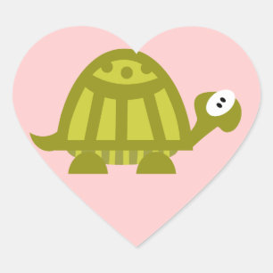 Groene Schildpad Hart Sticker