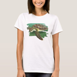 Groene schildpad in T-shirt met Habitat