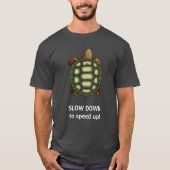 Groene schildpad met bewerkbare langzame tekst T-s T-shirt (Voorkant)