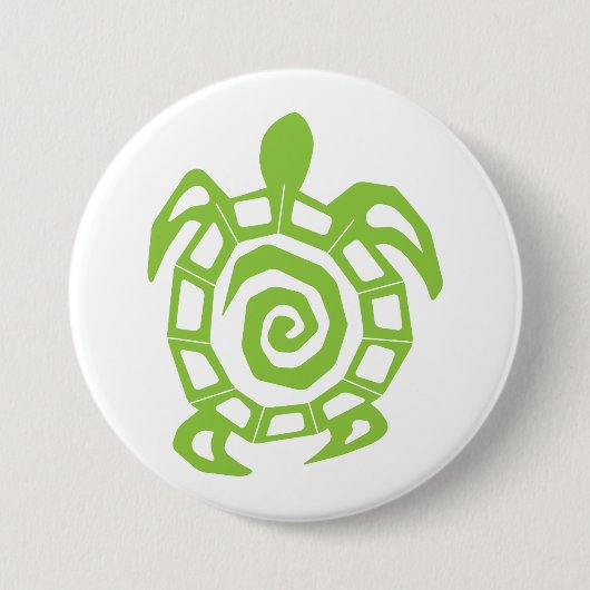 Groene schildpad ronde button 7,6 cm (Voorkant)