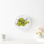 Groene schildpad ronde klok (Huis)