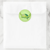 Groene Schildpad Ronde Sticker (Tas)