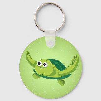 Groene schildpad Sleutelhanger