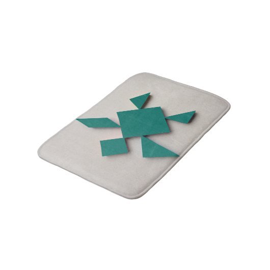 Groene schildpad Tangram Badmat (Gekanteld)
