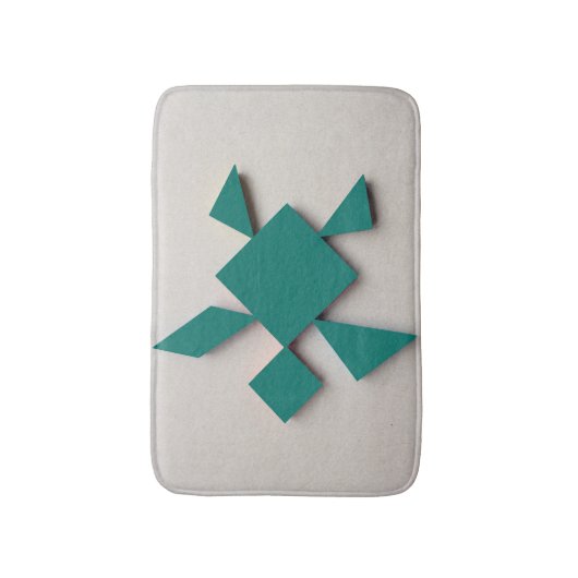 Groene schildpad Tangram Badmat (Voorkant Verticaal)