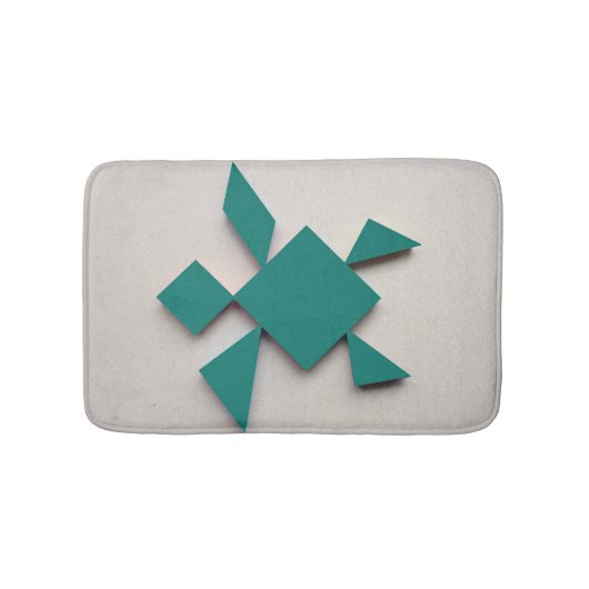 Groene schildpad Tangram Badmat (Voorkant)
