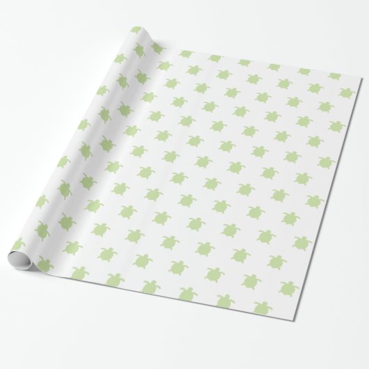 Groene schildpadden cadeaupapier (Uitgerold)