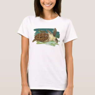 Groene schildpadden in T-shirt met Habitat