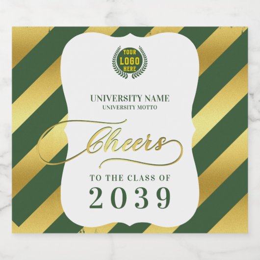 Groene School College University Afstuderen Dag Sparkling Wijnetiket (Enkel label)