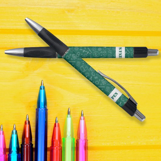 Groene School elementen Potlood patroon gepersonal Pen