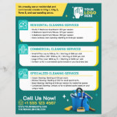 Groene Schoonmaak Service (met Prijslijst) Flyer (Achterkant)