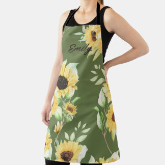 Groene Schorten met vrolijke zonnebloem Prints