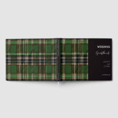 Groene Schotse Tartan bruiloft Gastenboek (Volledig)