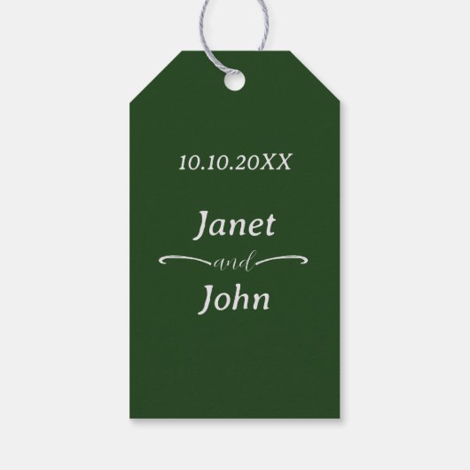 Groene Schotse Tartan bruiloft gunst Cadeaulabel (Achterkant)