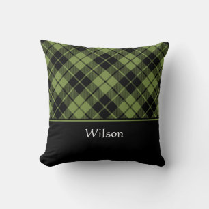 Groene Schotse Tartan Plaid Gepersonaliseerde Naam Kussen