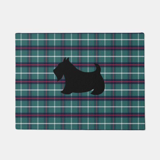 Groene Schotse Terriër Plaid Deurmat (Voorkant)