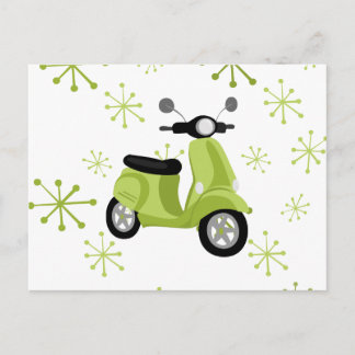 Groene scooter briefkaart