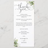 Groene Script Trouw Dank Trouwkaart Menu (Voorkant)