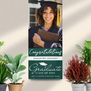 Groene Senior Foto 2026 Afstuderen Verticaal Spandoek