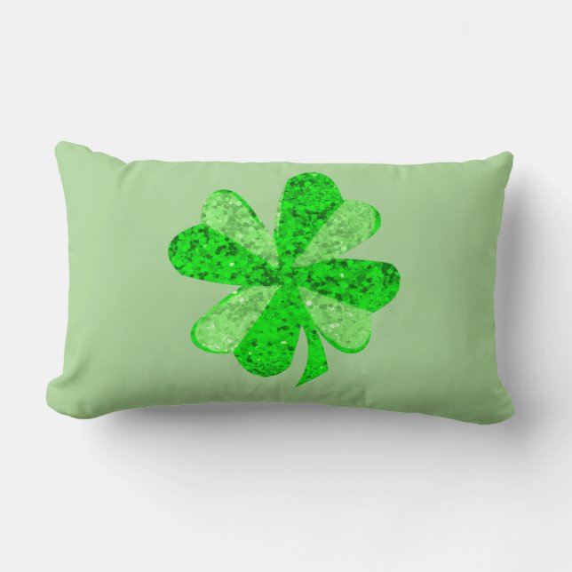  groene sequentie shamrock St Patrick glitter Kussen (Voorkant)