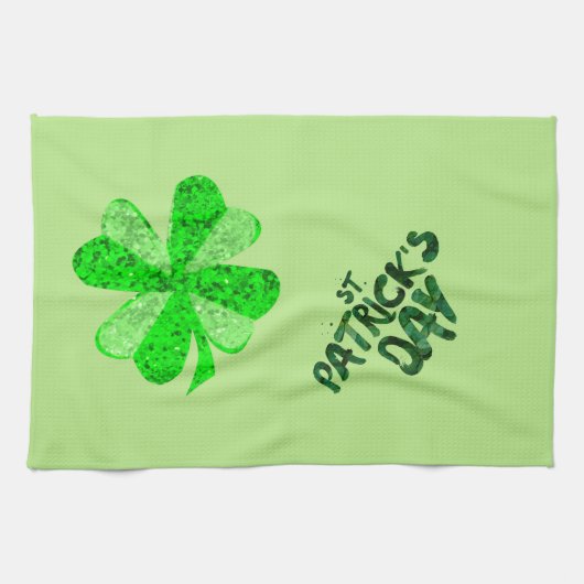 groene sequentie shamrock St Patrick's Day Theedoek (Horizontaal)