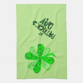 groene sequentie shamrock St Patrick's Day Theedoek (Verticaal)