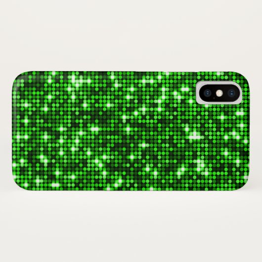Groene Sequins Telefoon Case (Achterkant (horizontaal))