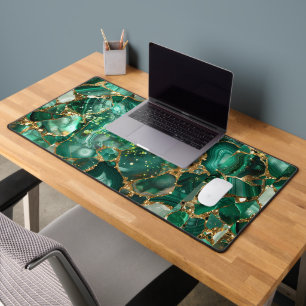 Groene Serpentine & Gold Desk Mat