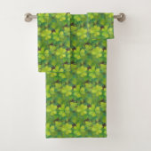 Groene shamrock-badhanddoekset bad handdoek (Insitu)
