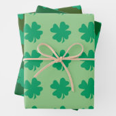 Groene Shamrock Bladpatroon St Patrick's Day 2024 Inpakpapier Vel (In situ)