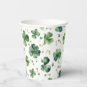 Groene Shamrock Bruidsfeest  Papieren Bekers (Rechts)