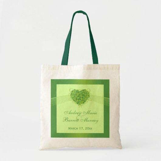 Groene shamrock clovers, een goede bruiloft tote bag (Voorkant)