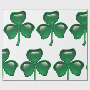 Groene Shamrock Driebladige Klaver Cadeaupapier