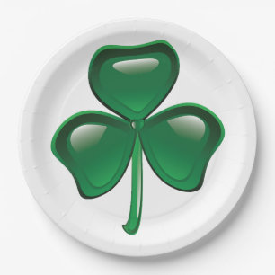 Groene Shamrock Driebladige Klaver Papieren Bordje