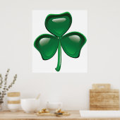 Groene Shamrock Driebladige Klaver Poster (Keuken)